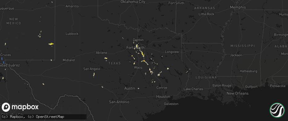 Hail map on May 25, 2026