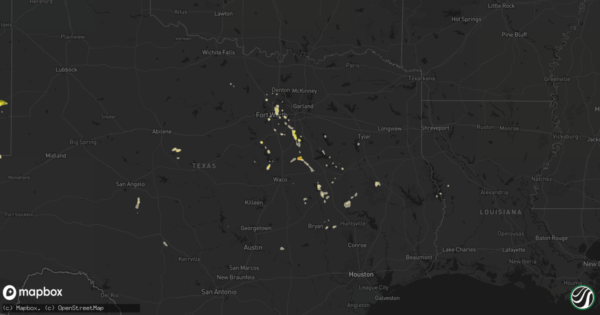 Hail map on May 25, 2026