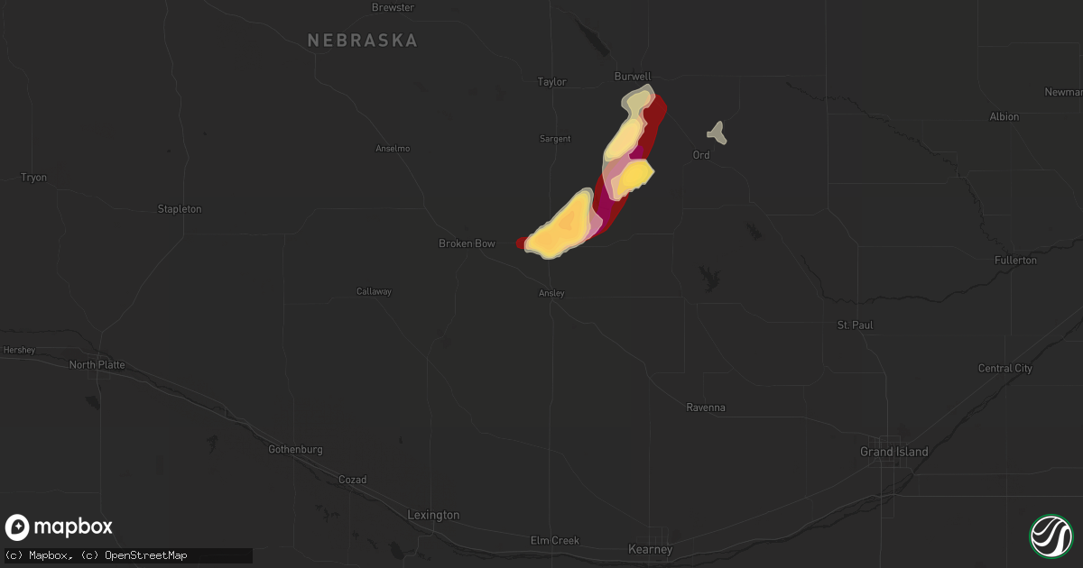 Hail map in Ansley, NE on May 26, 2013