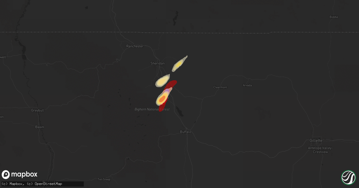 Hail map in Banner, WY on May 26, 2013