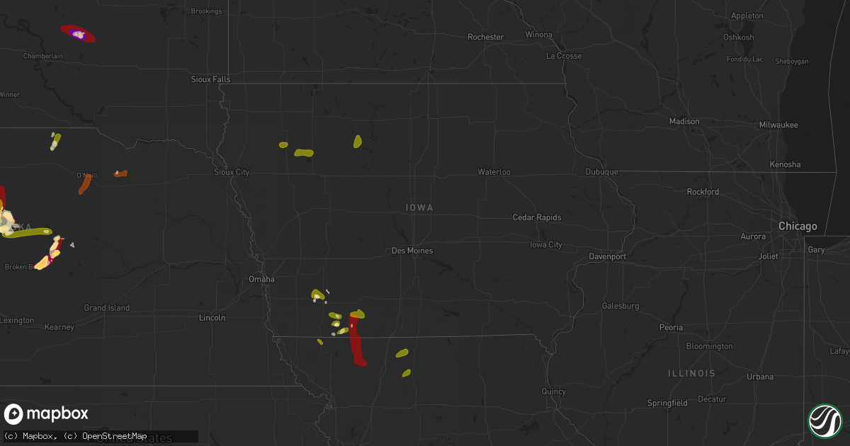 Hail map in Iowa on May 26, 2013