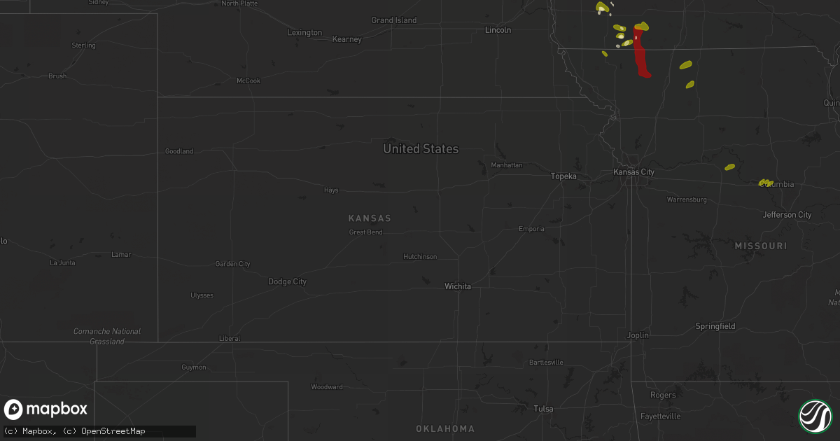 Hail map in Kansas on May 26, 2013