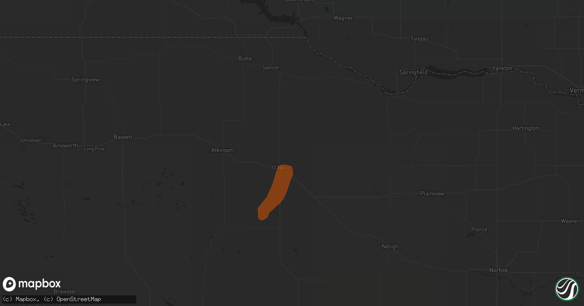 Hail map in Oneill, NE on May 26, 2013
