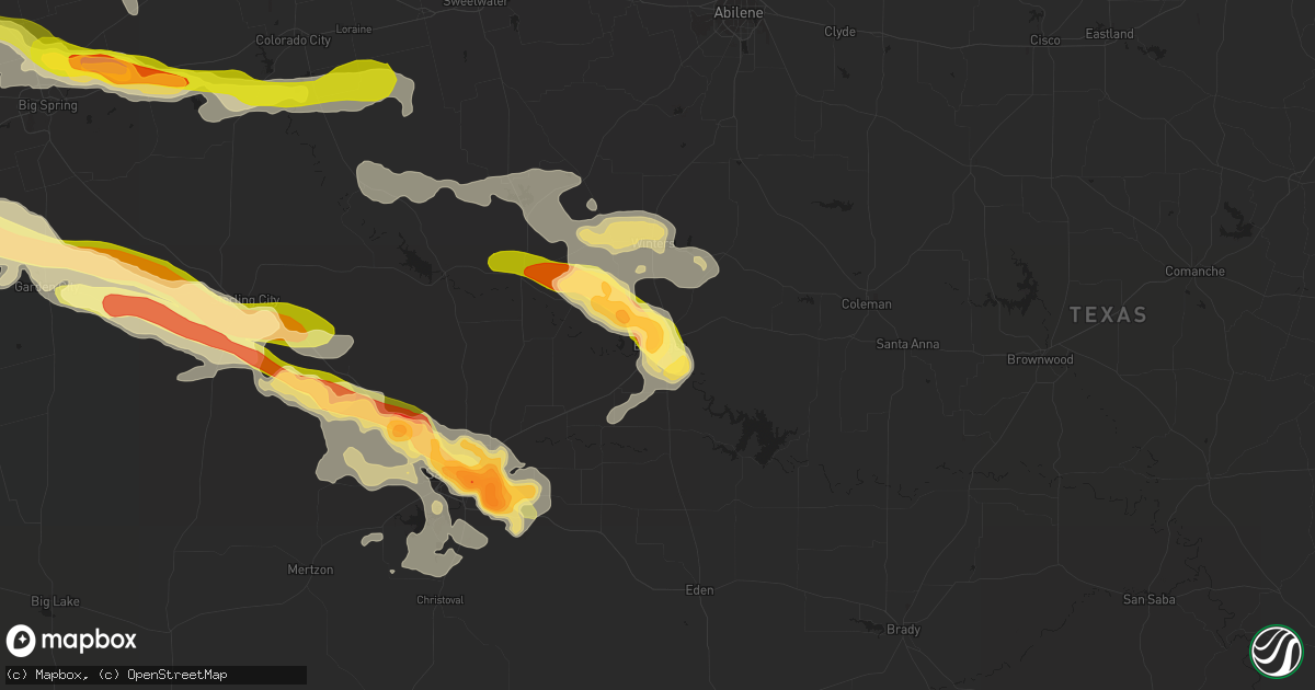 Hail map in Ballinger, TX on May 26, 2014