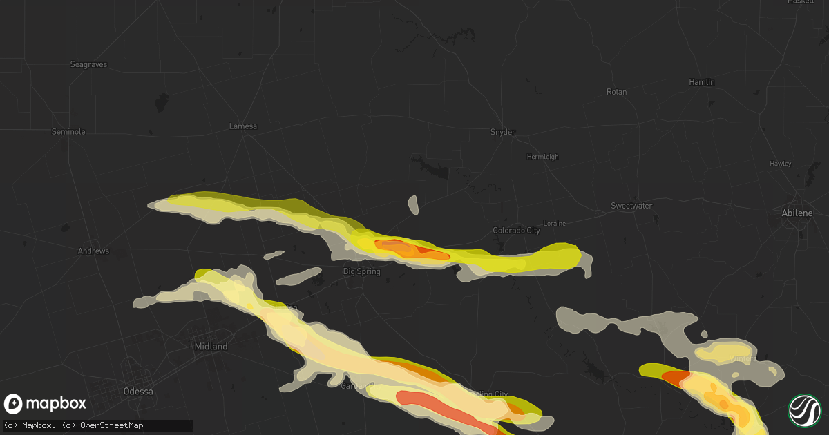 Hail map in Coahoma, TX on May 26, 2014