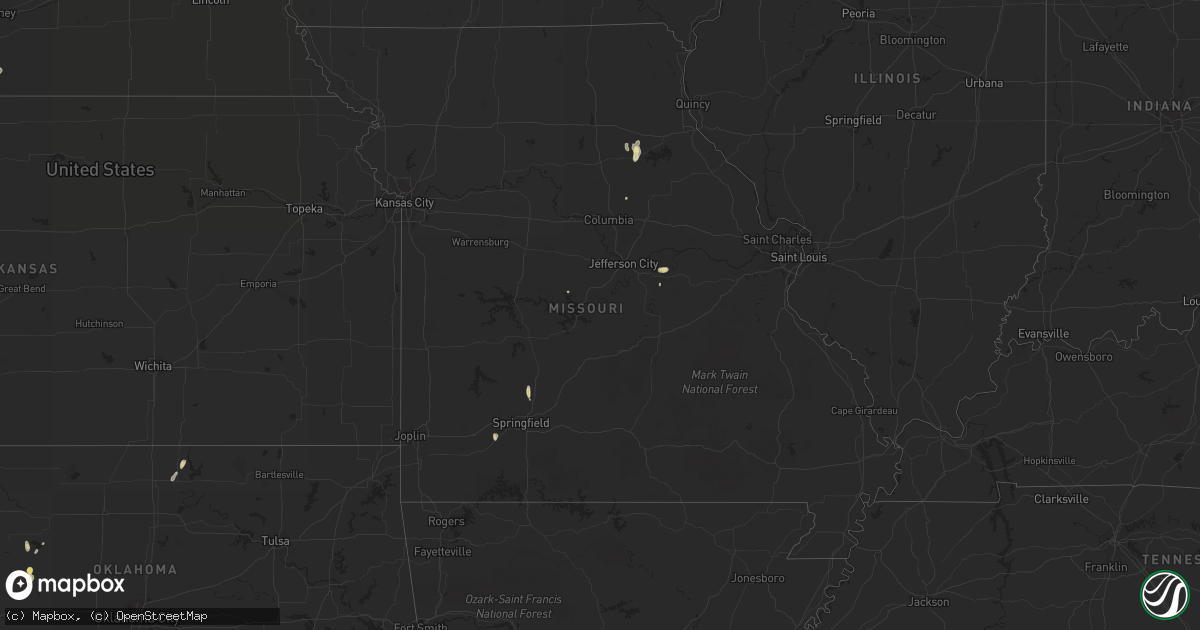 Hail map in Missouri on May 26, 2014