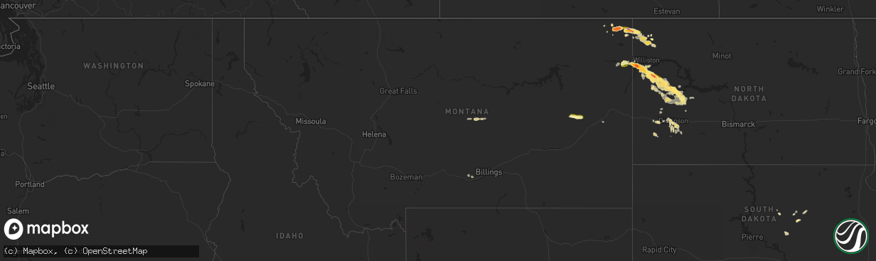 Hail map in Montana on May 26, 2014