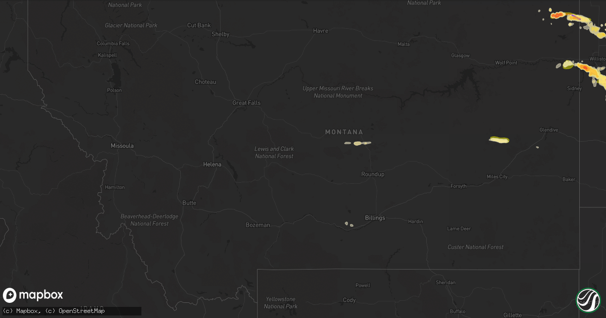 Hail map in Montana on May 26, 2014