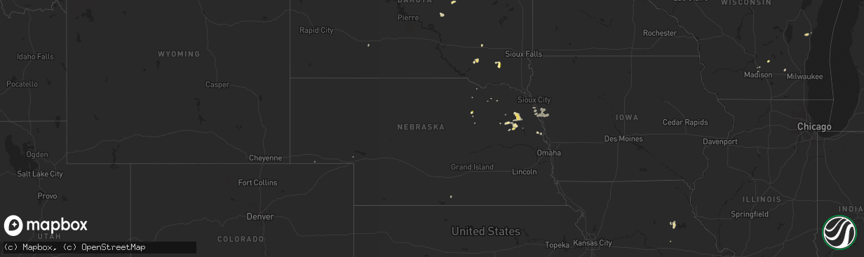 Hail map in Nebraska on May 26, 2014