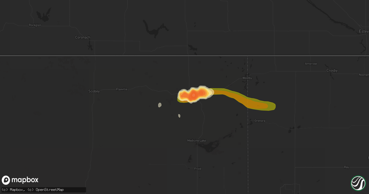 Hail map in Plentywood, MT on May 26, 2014