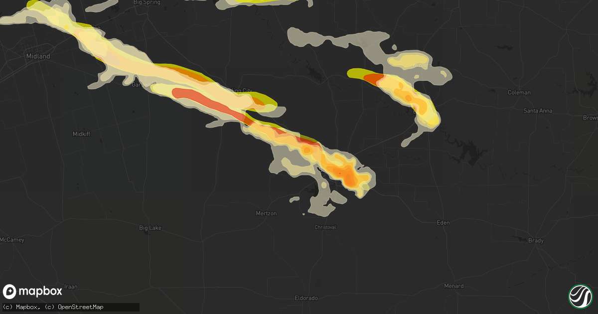 Hail map in San Angelo, TX on May 26, 2014