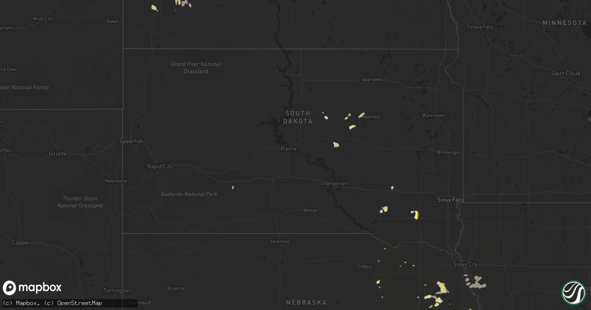 Hail map in South Dakota on May 26, 2014