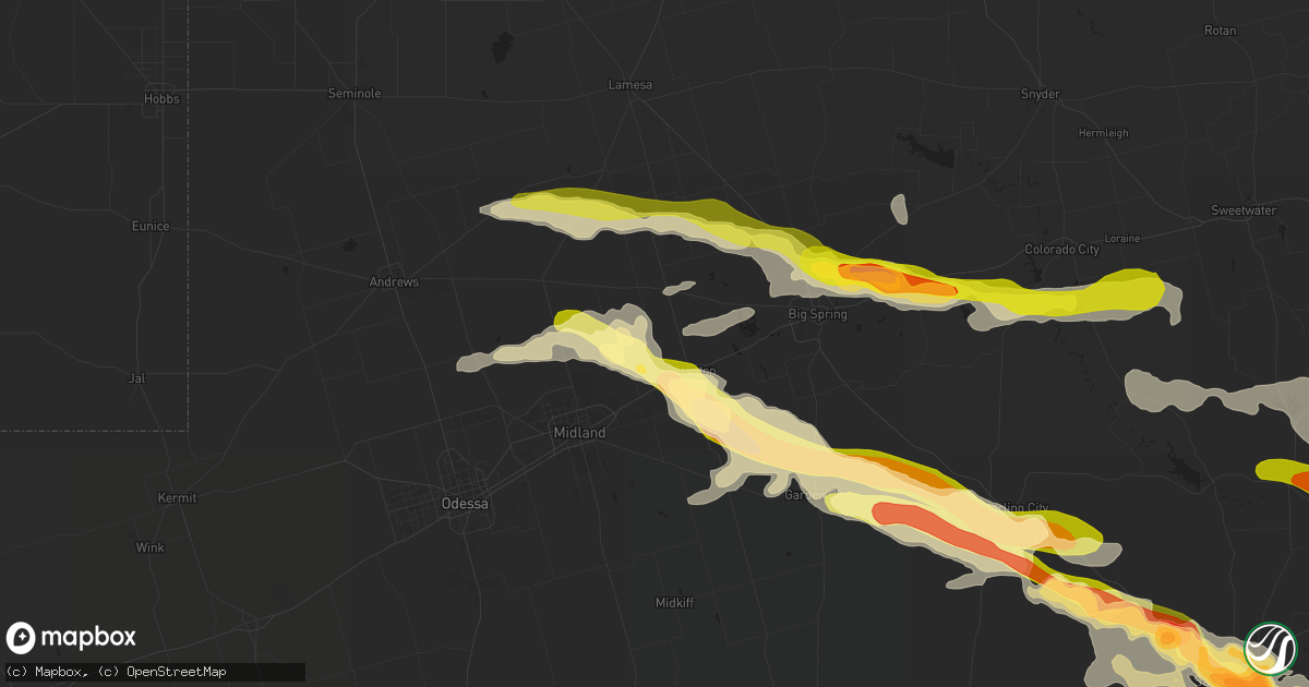 Hail map in Stanton, TX on May 26, 2014
