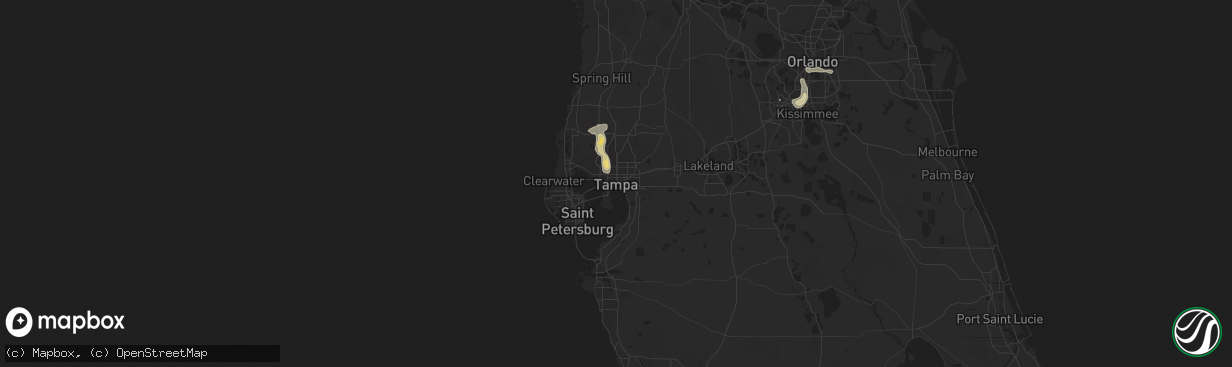 Hail map in Tampa, FL on May 26, 2014