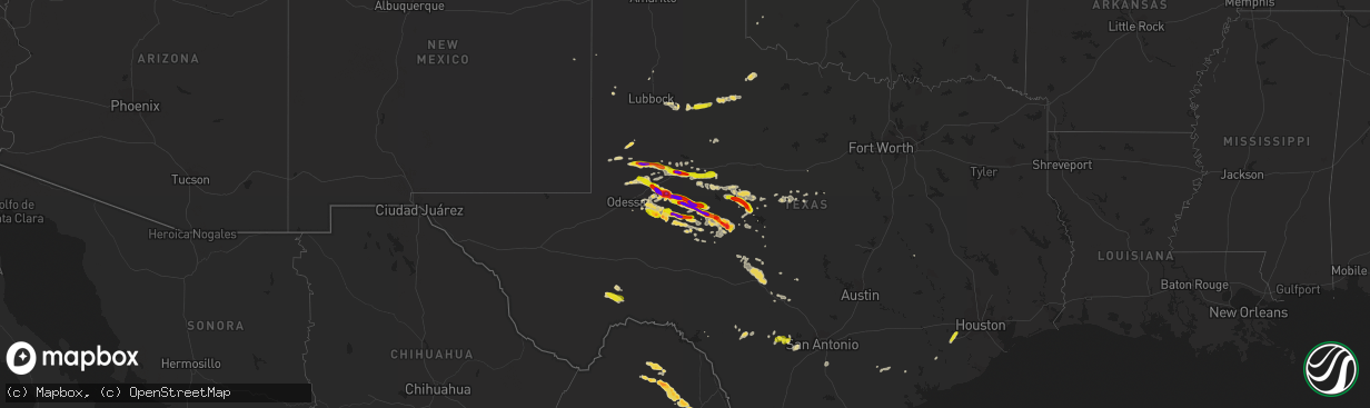 Hail map on May 26, 2014