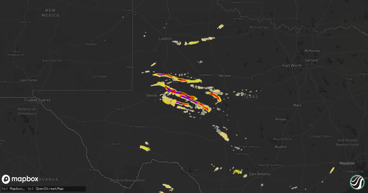 Hail map on May 26, 2014