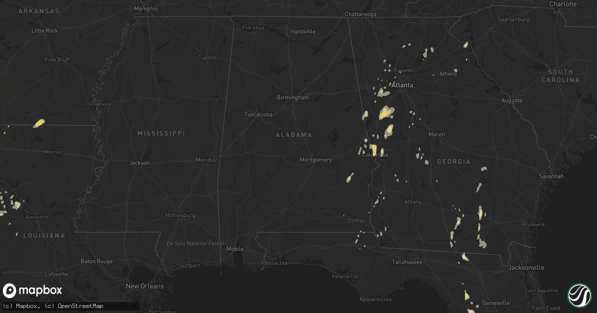 Hail map in Alabama on May 26, 2015