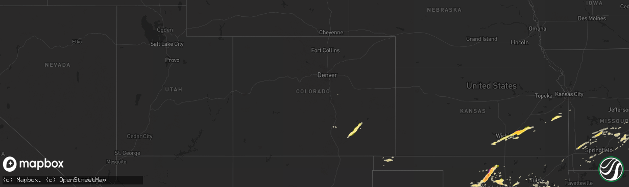 Hail map in Colorado on May 26, 2015