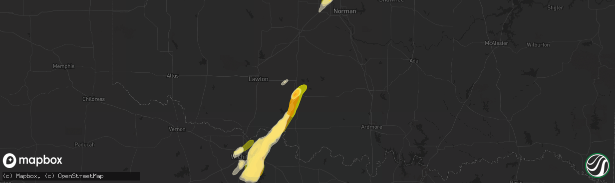 Hail map in Duncan, OK on May 26, 2015