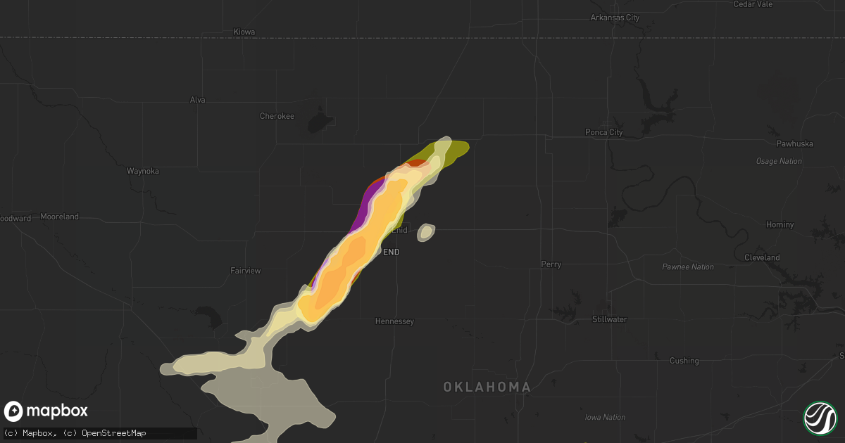 Hail map in Enid, OK on May 26, 2015