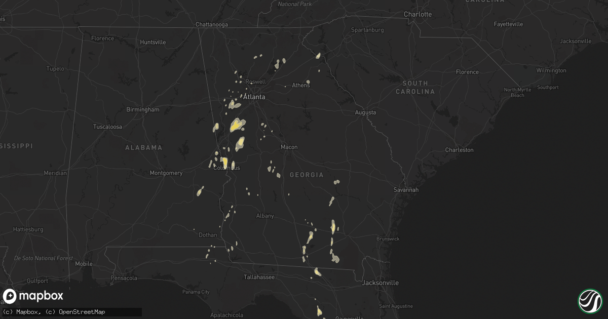 Hail map in Georgia on May 26, 2015