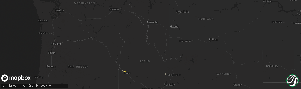 Hail map in Idaho on May 26, 2015