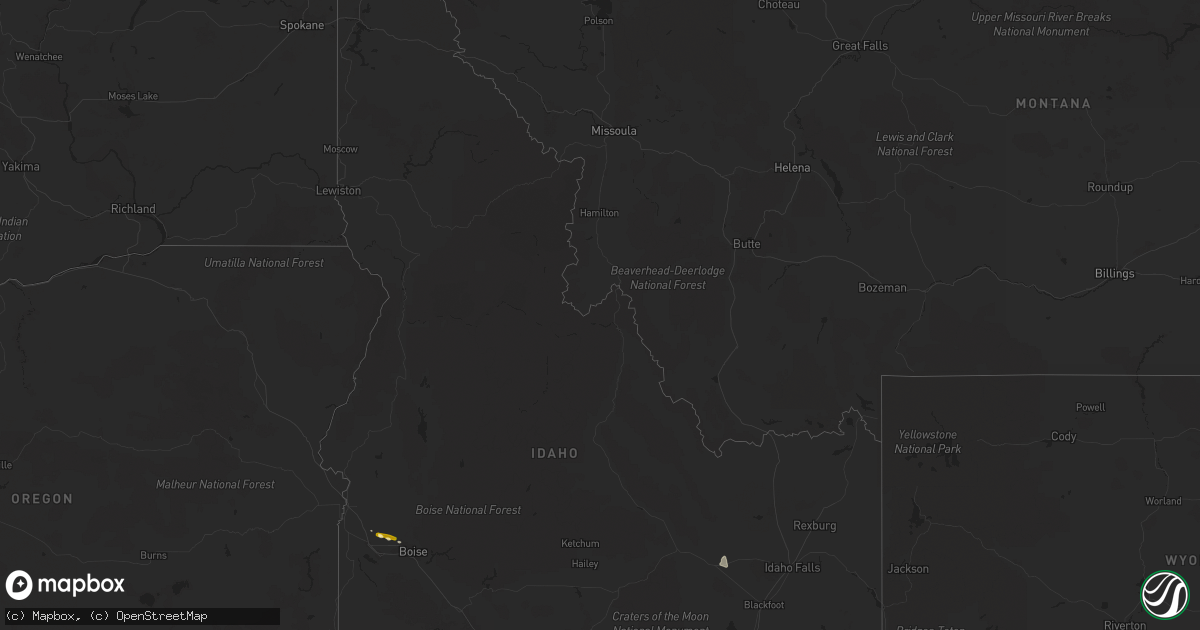 Hail map in Idaho on May 26, 2015