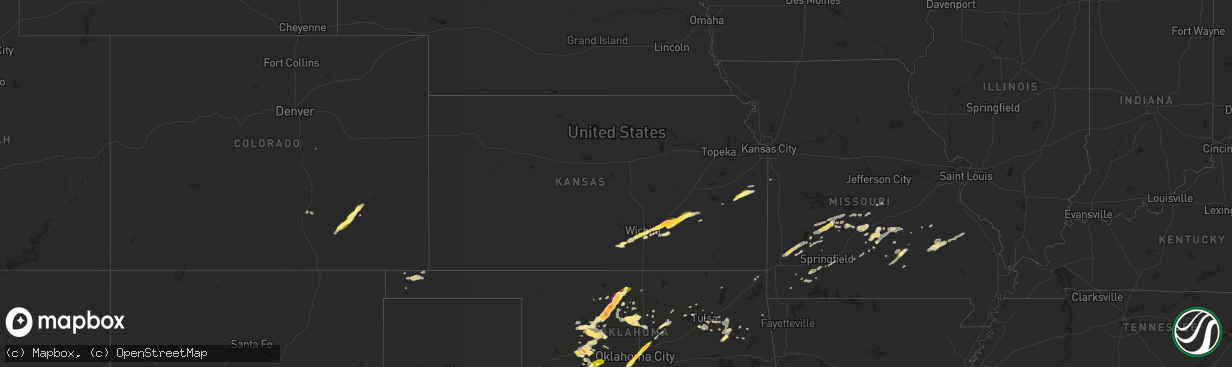 Hail map in Kansas on May 26, 2015