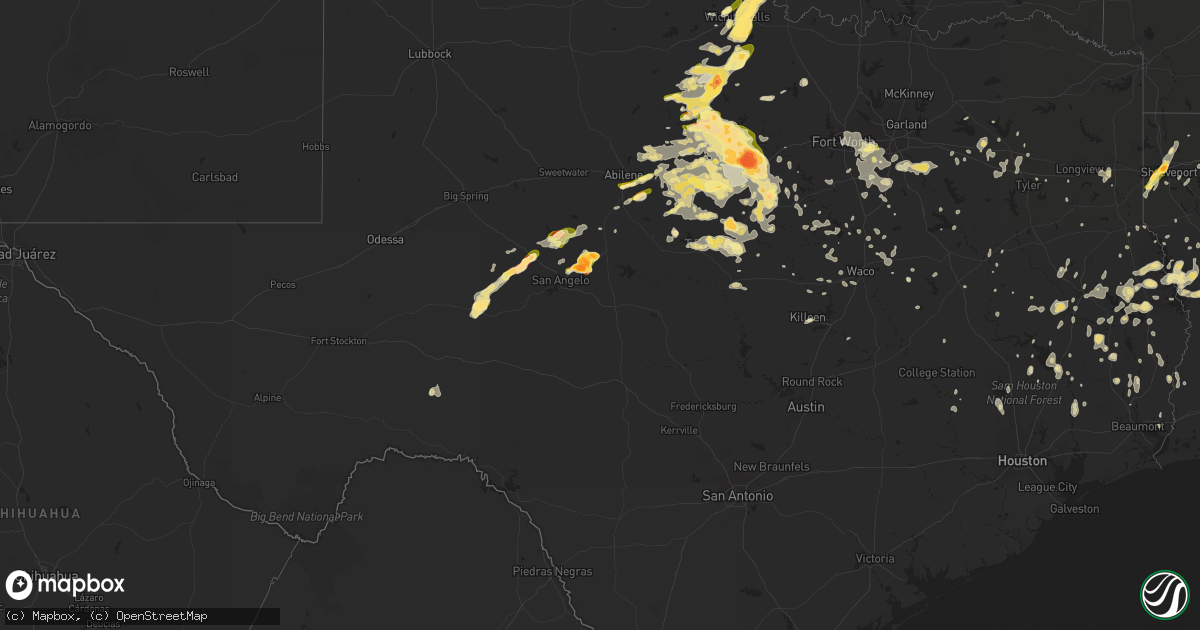 Hail map in Texas on May 26, 2015