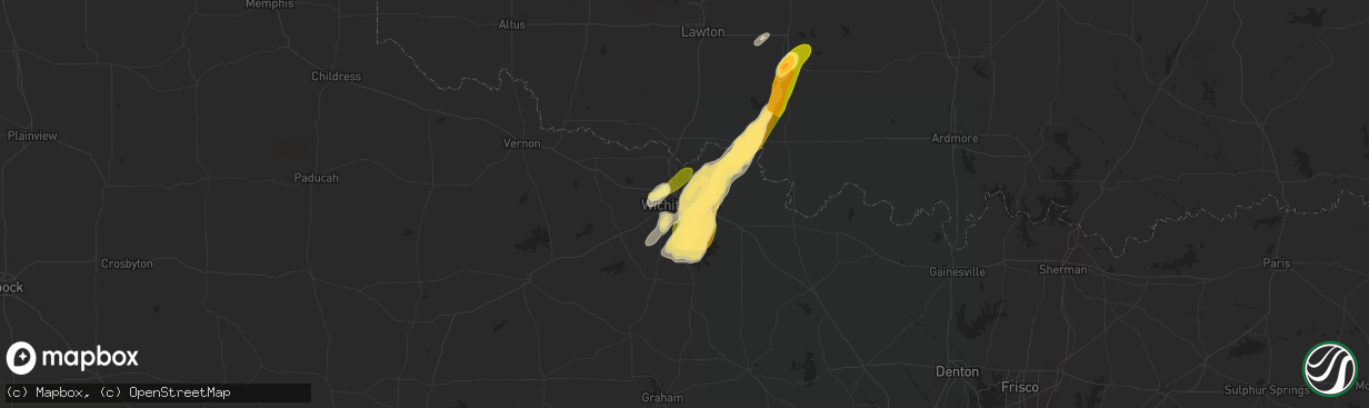 Hail map in Wichita Falls, TX on May 26, 2015