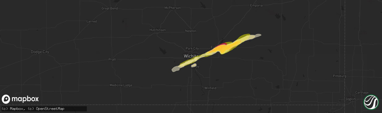 Hail map in Wichita, KS on May 26, 2015