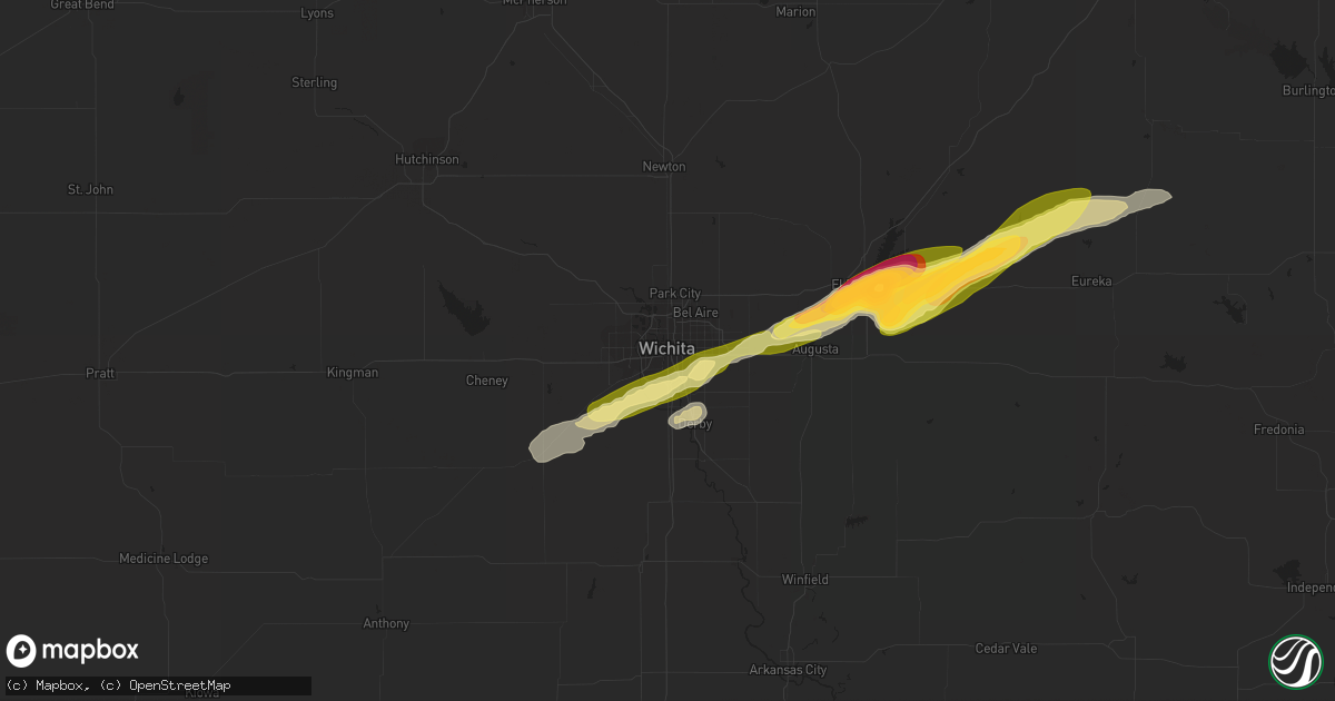 Hail map in Wichita, KS on May 26, 2015