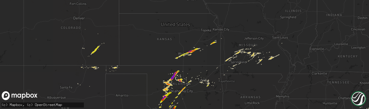 Hail map on May 26, 2015