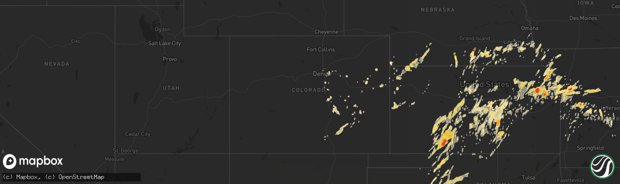 Hail map in Colorado on May 26, 2016