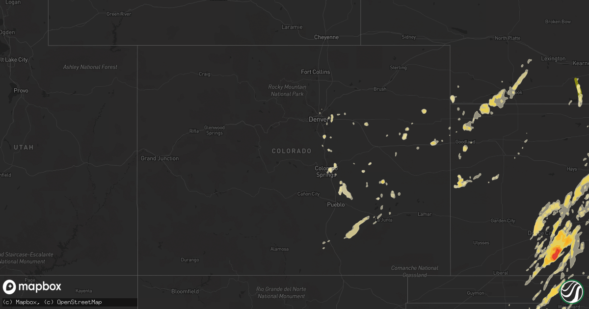 Hail map in Colorado on May 26, 2016