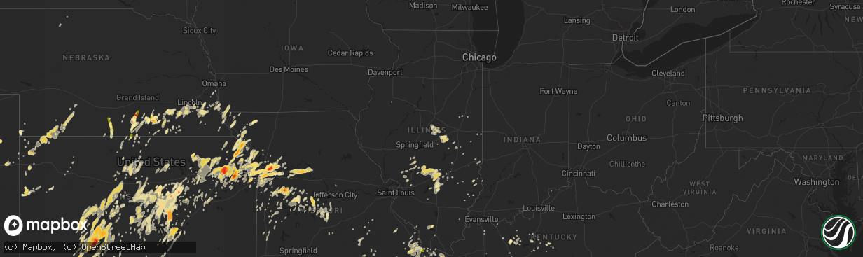 Hail map in Illinois on May 26, 2016