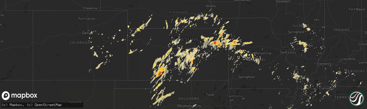 Hail map in Kansas on May 26, 2016