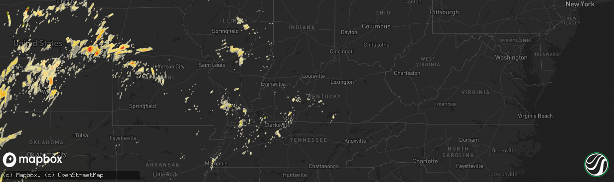 Hail map in Kentucky on May 26, 2016