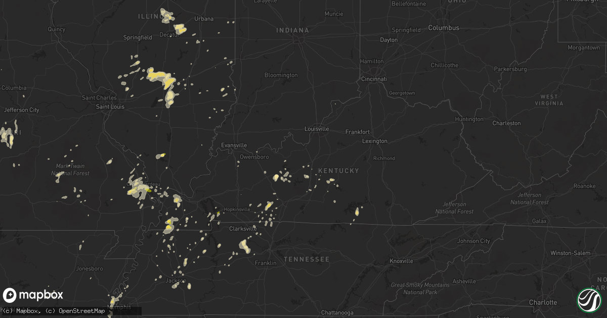 Hail map in Kentucky on May 26, 2016