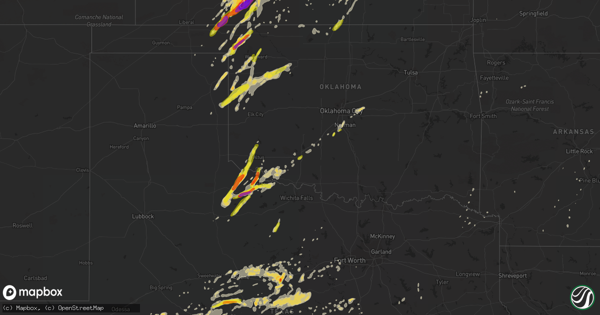 Hail map on May 26, 2016