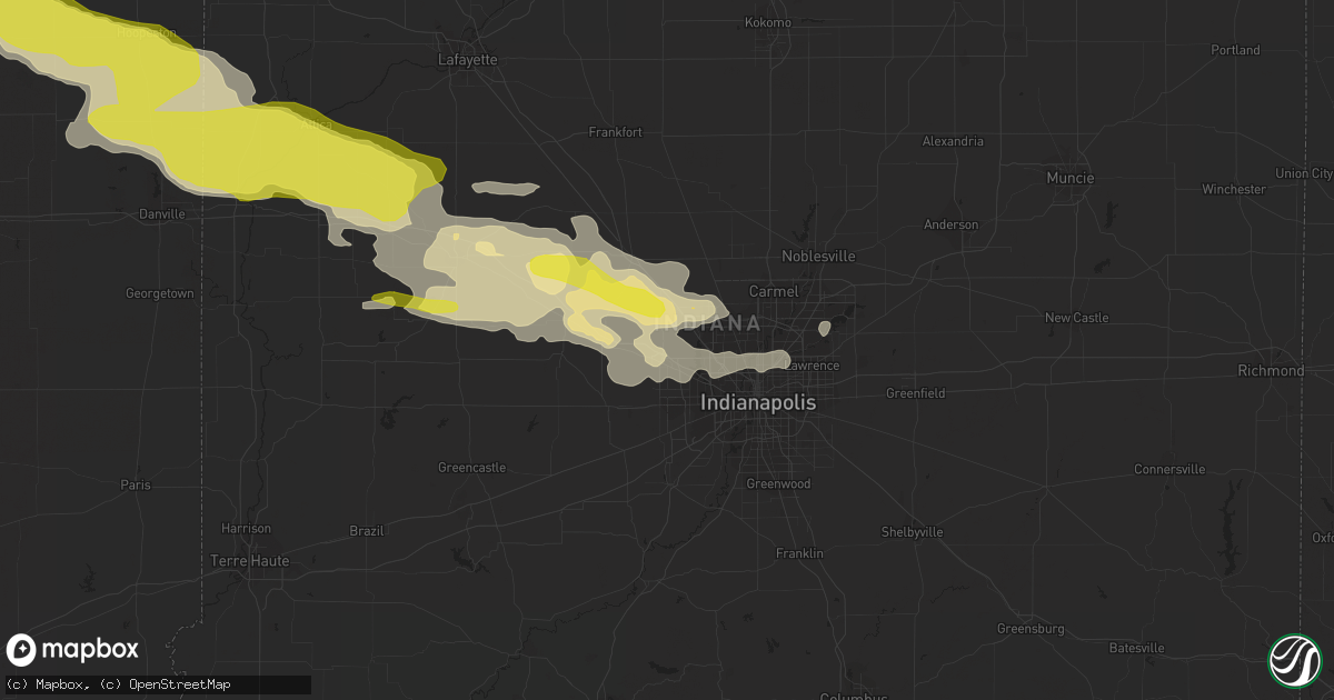 Hail map in Brownsburg, IN on May 26, 2017