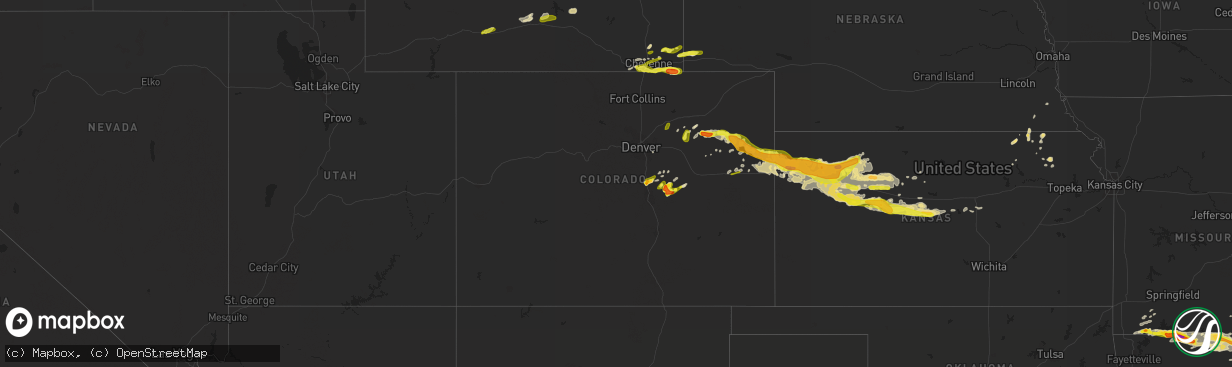 Hail map in Colorado on May 26, 2017