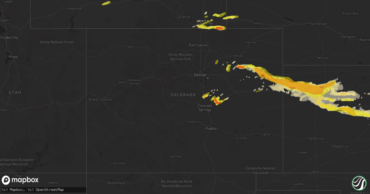 Hail map in Colorado on May 26, 2017