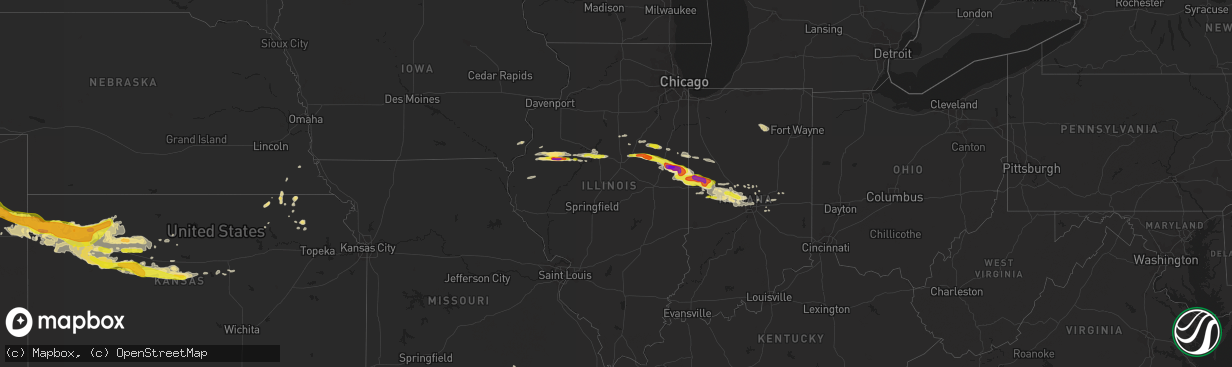 Hail map in Illinois on May 26, 2017