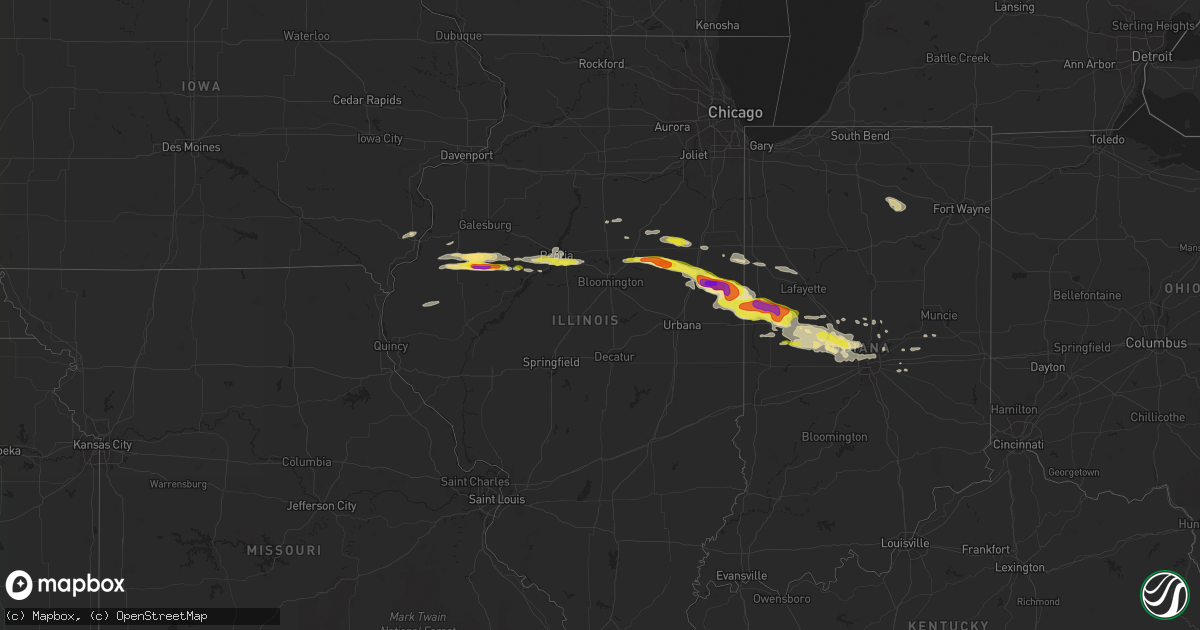 Hail map in Illinois on May 26, 2017