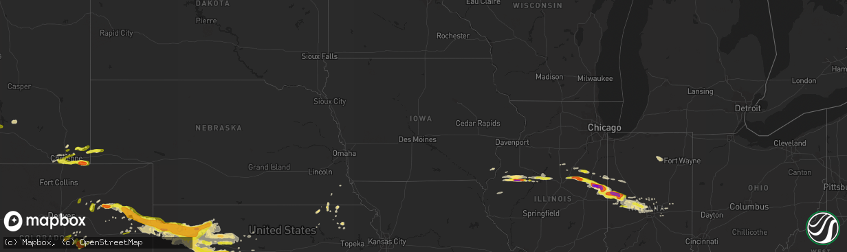 Hail map in Iowa on May 26, 2017