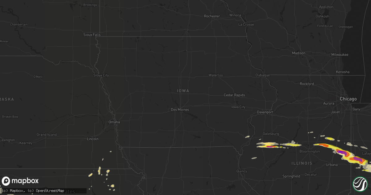 Hail map in Iowa on May 26, 2017
