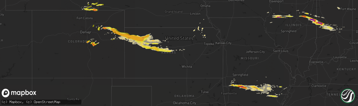 Hail map in Kansas on May 26, 2017