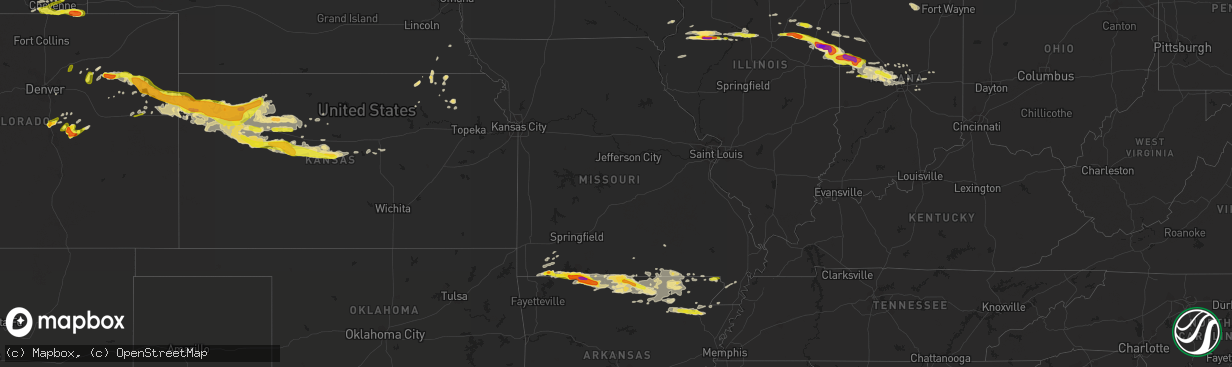 Hail map in Missouri on May 26, 2017