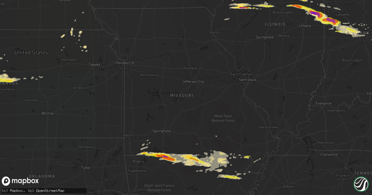 Hail map in Missouri on May 26, 2017
